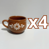 TAZA CHOCOLATERA MEDIANA FONDO CAFE DECORADO BLANCO ESTILO BARRO