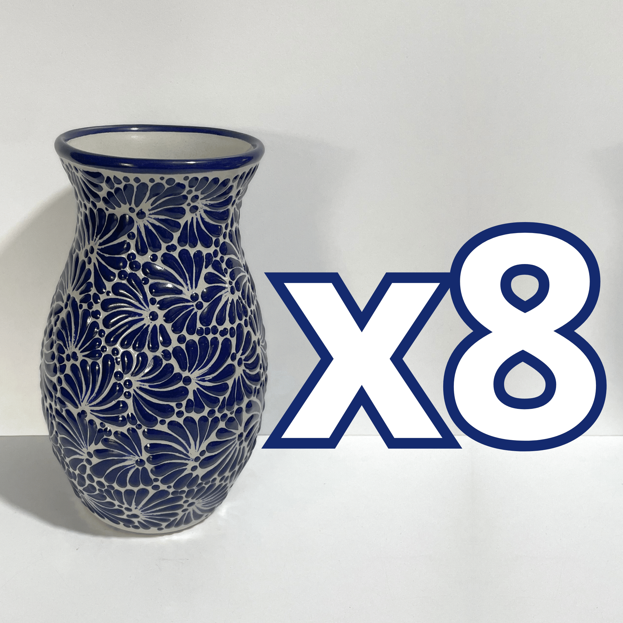 FLORERO BOLICHE 25 CM FONDO TRADICIONAL MIK AZUL COBALTO