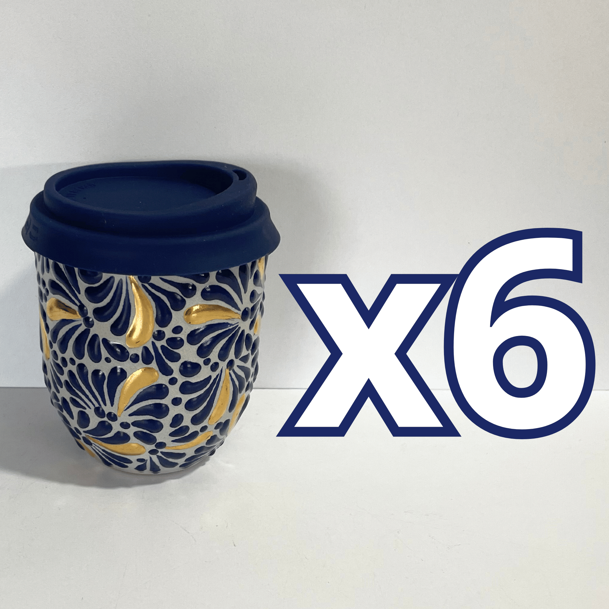 DESTELLOS DE ORO TERMO BOLITA FONDO TRADICIONAL MIK AZUL COBALTO