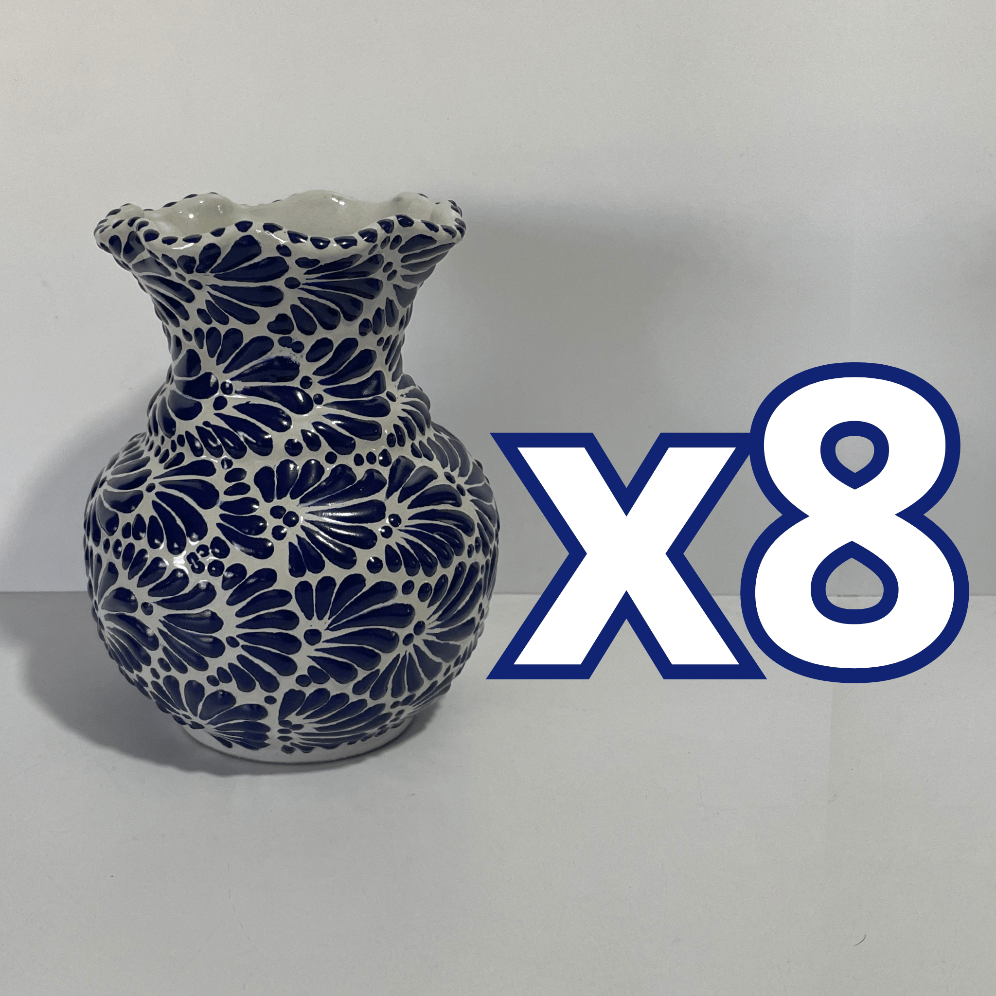 FLORERO ONDAS 17 CM FONDO TRADICIONAL MIK AZUL COBALTO