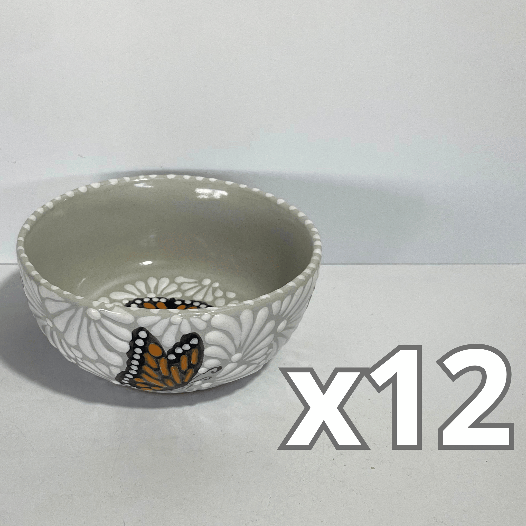 TAZON 15 CM FONDO TRADICIONAL MIK BLANCO MARIPOSAS