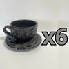 SET TAZA 300 ML Y PLATO MIK SUPER BLACK