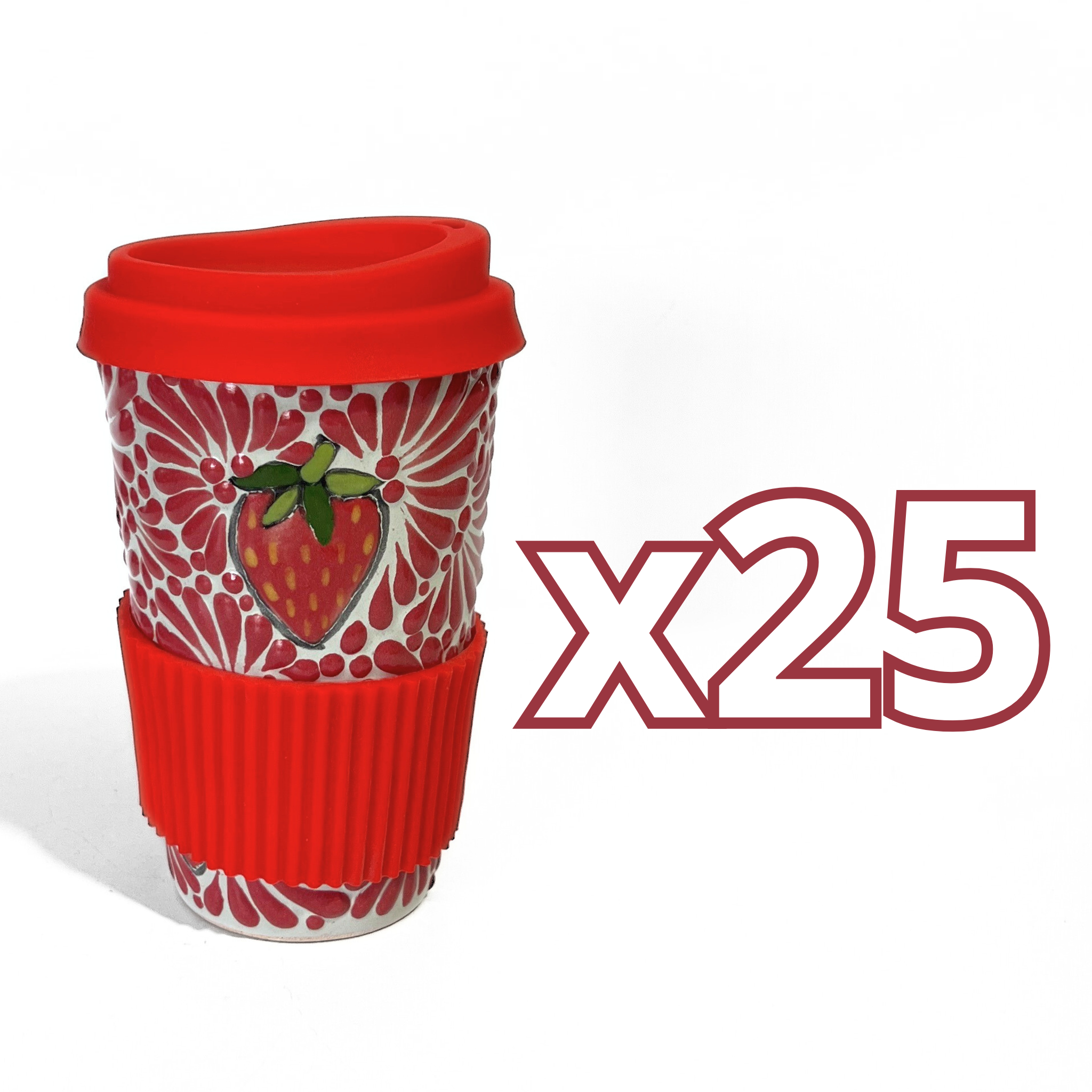 TERMO 15 CM SIN ASA FONDO TRADICIONAL MIK ROJO FRESAS