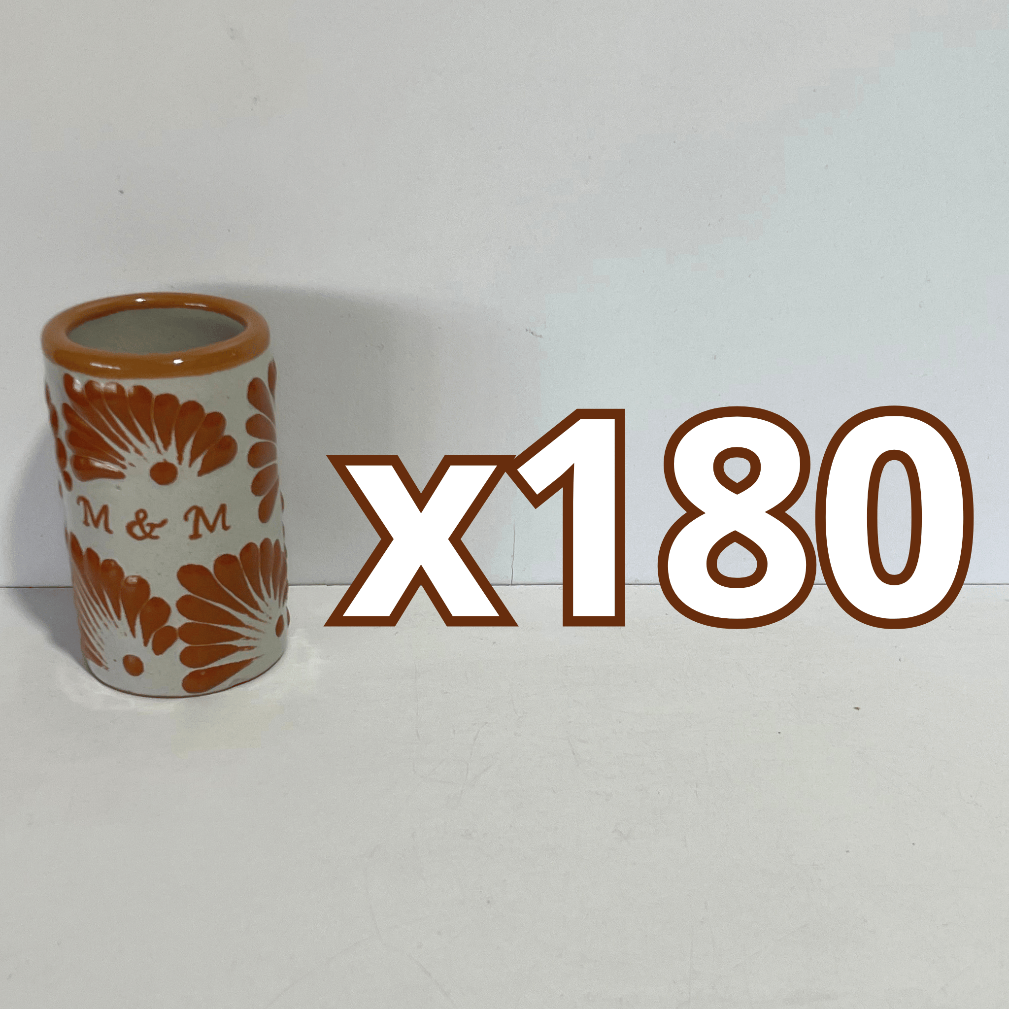 TEQUILERO PERSONALIZADO FONDO TRADICIONAL DECORADO TERRACOTA INICIALES