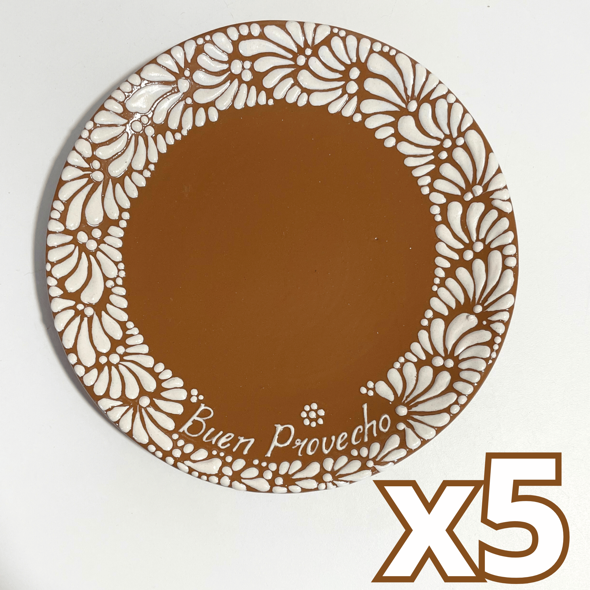 PLATO PLANO 16 CARACTERES FONDO CAFE MIK CENEFA BLANCO