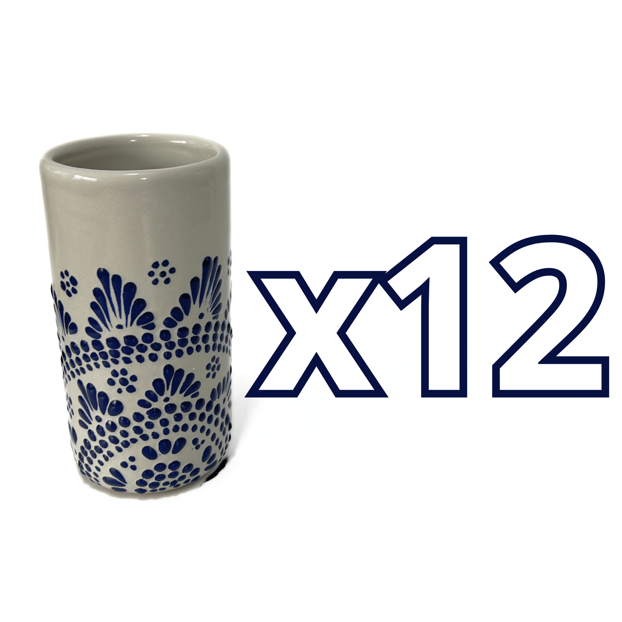 VASOS PARA JARRA FONDO TRADICIONAL CENEFA MANDALA AZUL COBALTO