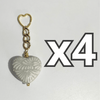 LLAVERO CORAZON GRANDE 7 CM TRIDIMENSIONAL FONDO TRADICIONAL CENEFA BLANCO