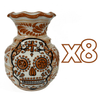 FLORERO ONDAS 15 CM 8 CARACTERES FONDO TRADICIONAL CENEFA TERRACOTA CALAVERA