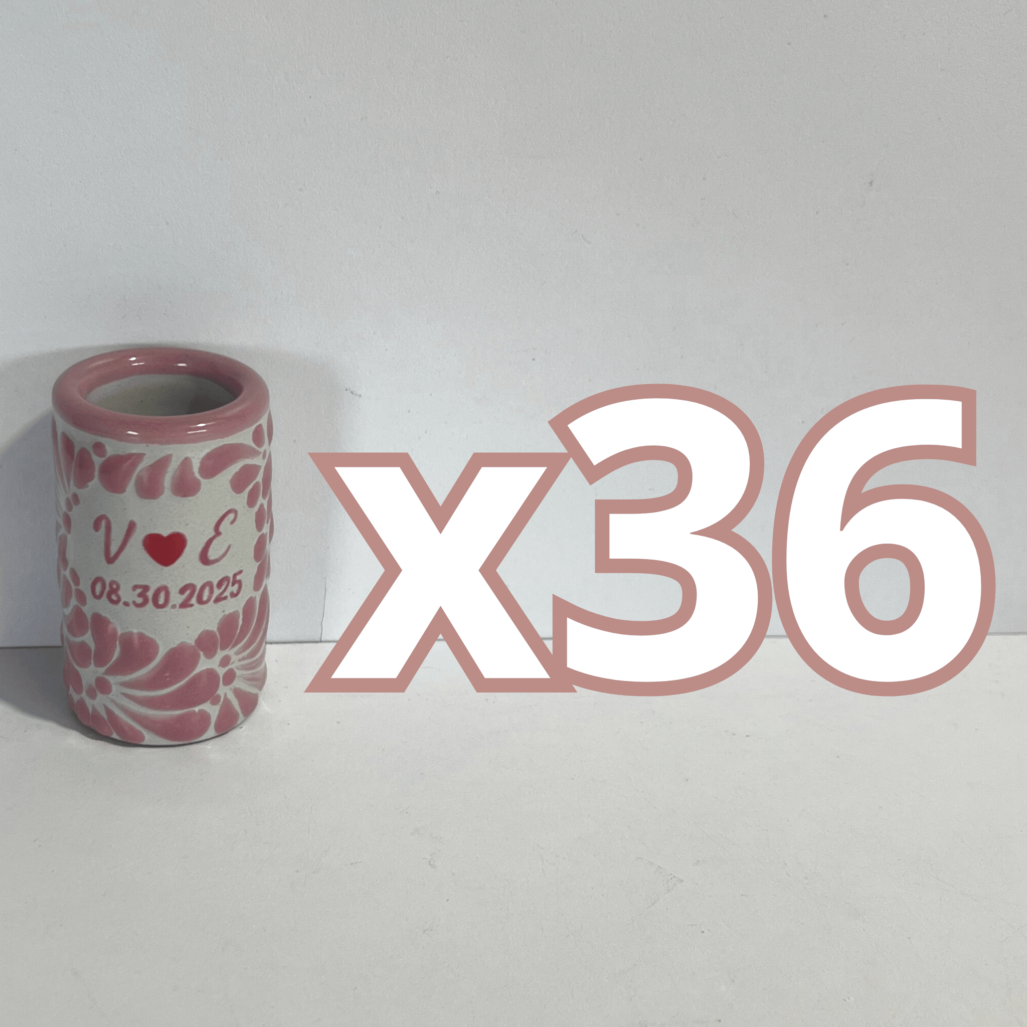 TEQUILERO PERSONALIZADO FONDO TRADICIONAL MIK ROSA INICIALES Y FECHA CON CORAZON