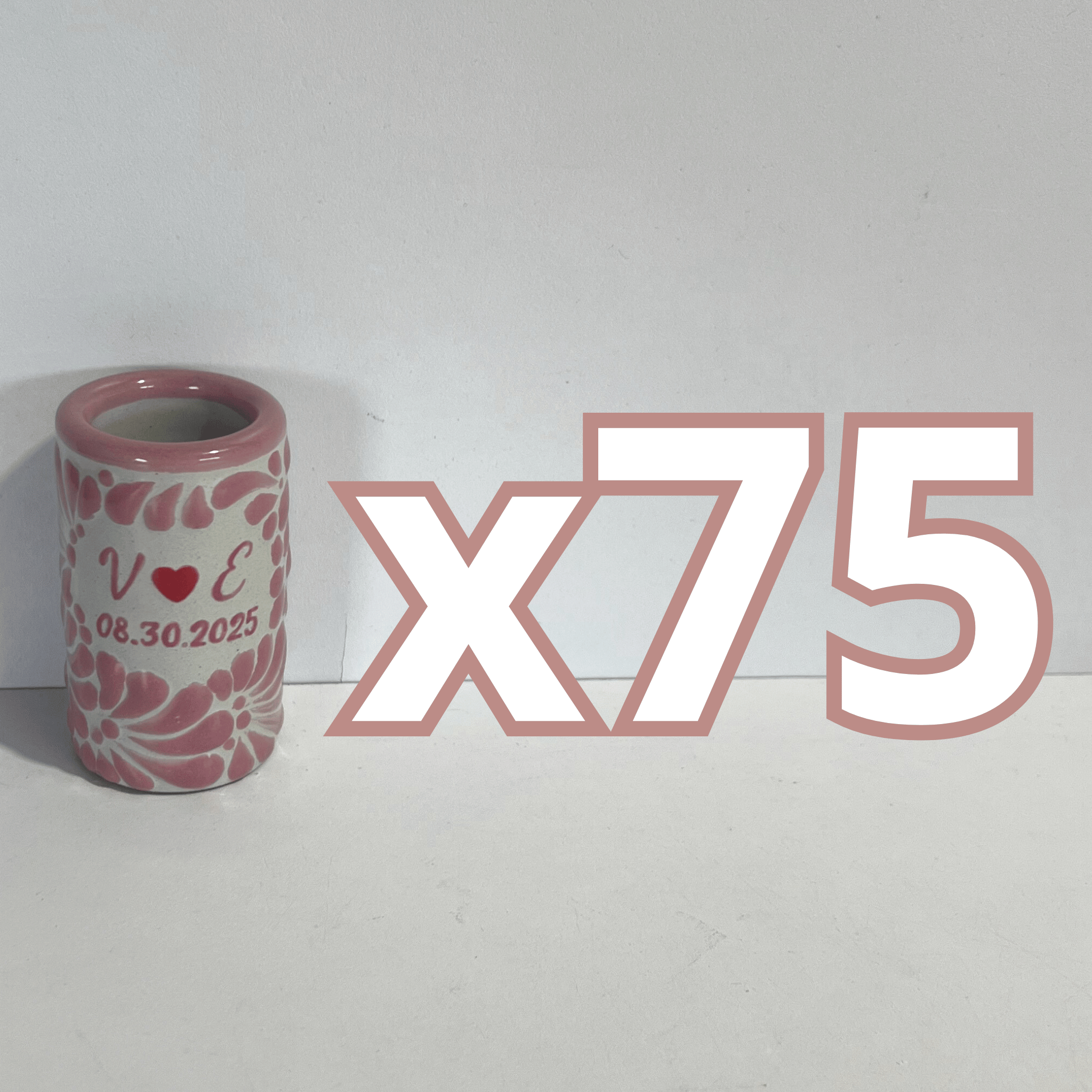 TEQUILERO PERSONALIZADO FONDO TRADICIONAL MIK ROSA INICIALES Y FECHA CON CORAZON