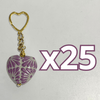 LLAVERO CORAZON INFLADO FONDO TRADICIONAL DECORADO MORADO