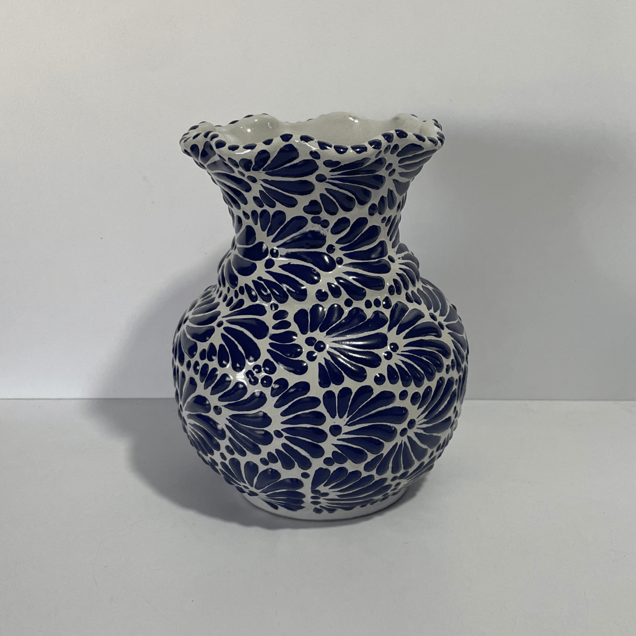 FLORERO ONDAS 17 CM FONDO TRADICIONAL MIK AZUL COBALTO