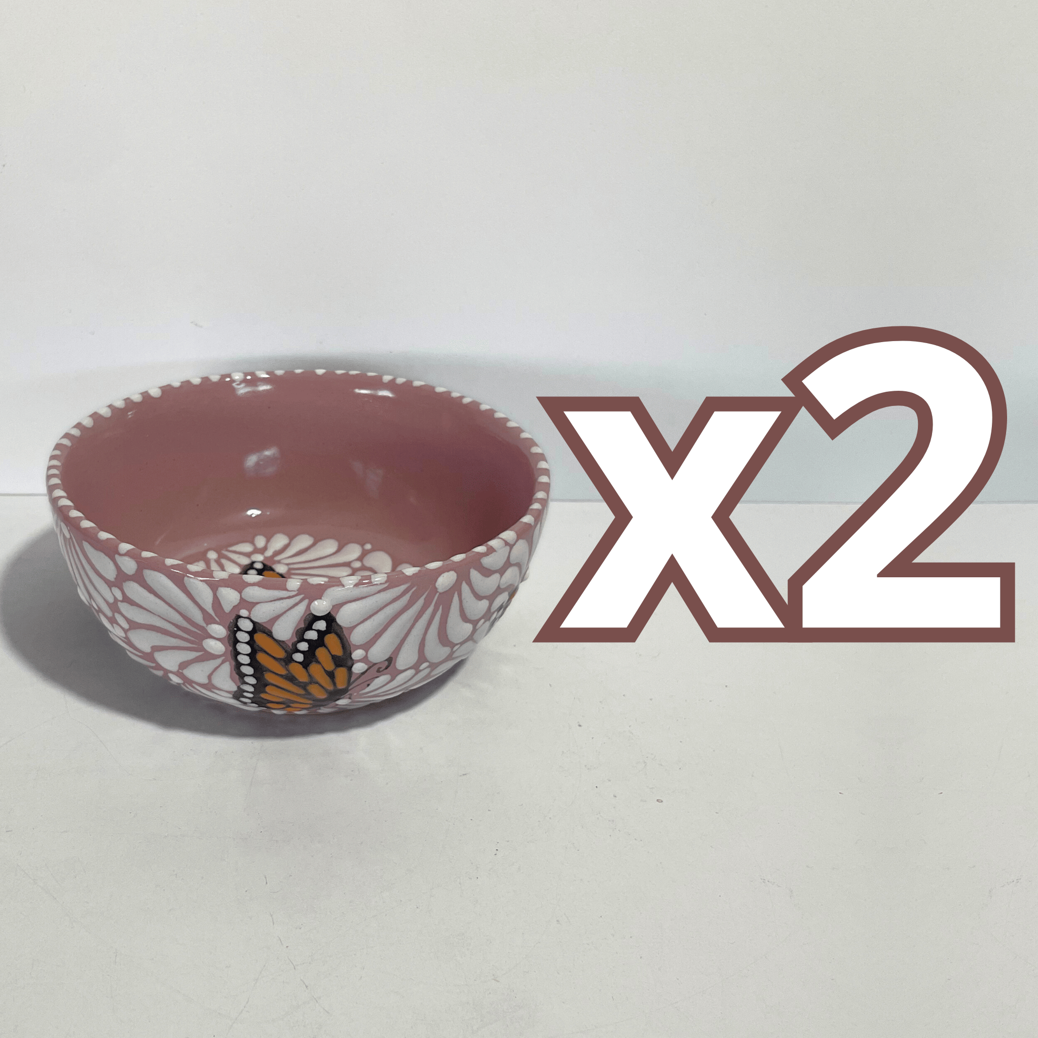 TAZON 15 CM FONDO ROSA MIK BLANCO MARIPOSAS