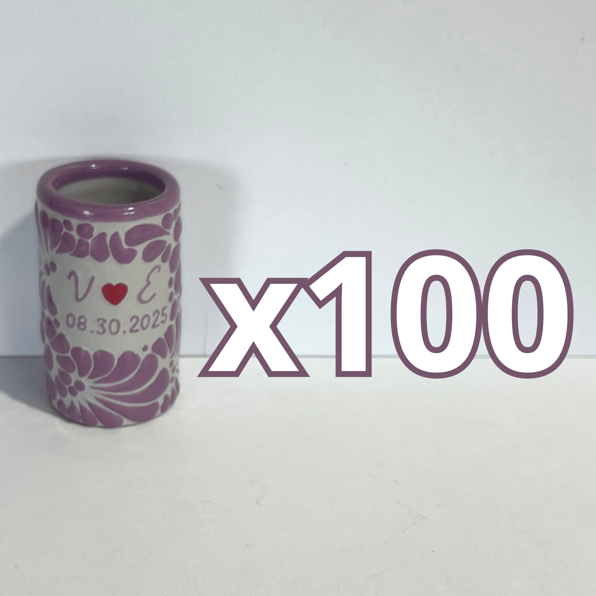 TEQUILERO PERSONALIZADO FONDO TRADICIONAL MIK MORADO INICIALES Y FECHA CON CORAZON