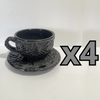 SET TAZA 300 ML Y PLATO MIK SUPER BLACK