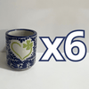 TAZA RECTA ESTANDAR FONDO TRADICIONAL MIK AZUL COBALTO TREBOL CORAZON