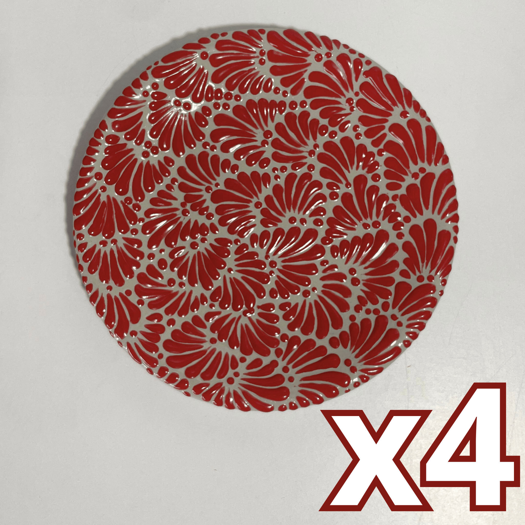 PLATO PLANO FONDO TRADICIONAL MIK ROJO