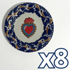 PLATO PLANO DESTELLOS DE ORO FONDO TRADICIONAL MIK CENEFA AZUL COBALTO SAGRADO CORAZON