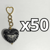 LLAVERO CORAZON GRANDE 7 CM TRIDIMENSIONAL FONDO TRADICIONAL CENEFA NEGRO