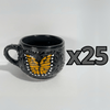 TAZA CHOCOLATERA MEDIANA FONDO NEGRO MIK NEGRO MARIPOSA