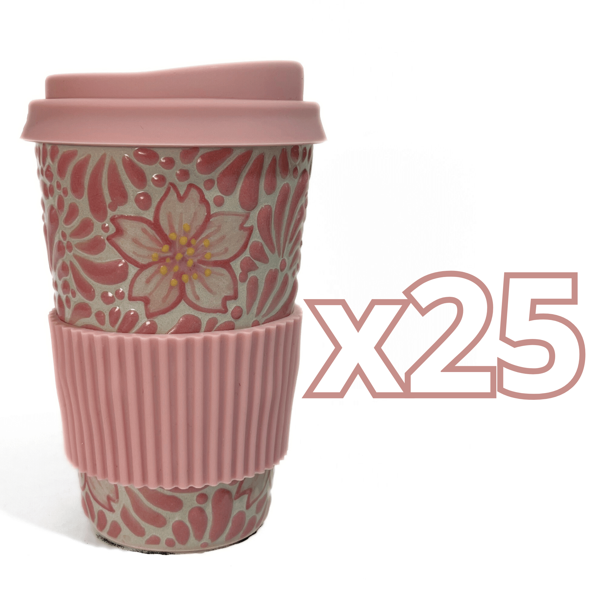 TERMO 15 CM SIN ASA FONDO TRADICIONAL MIK ROSA FLORES DE CEREZO ROSA