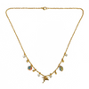 COLLAR COLIBRI CON ESFERAS MULTICOLOR CADENA DORADA