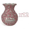 FLORERO ONDAS 17 CM PERSONALIZADO 16 CARACTERES FONDO TRADICIONAL MIK ROSA BAUTIZO