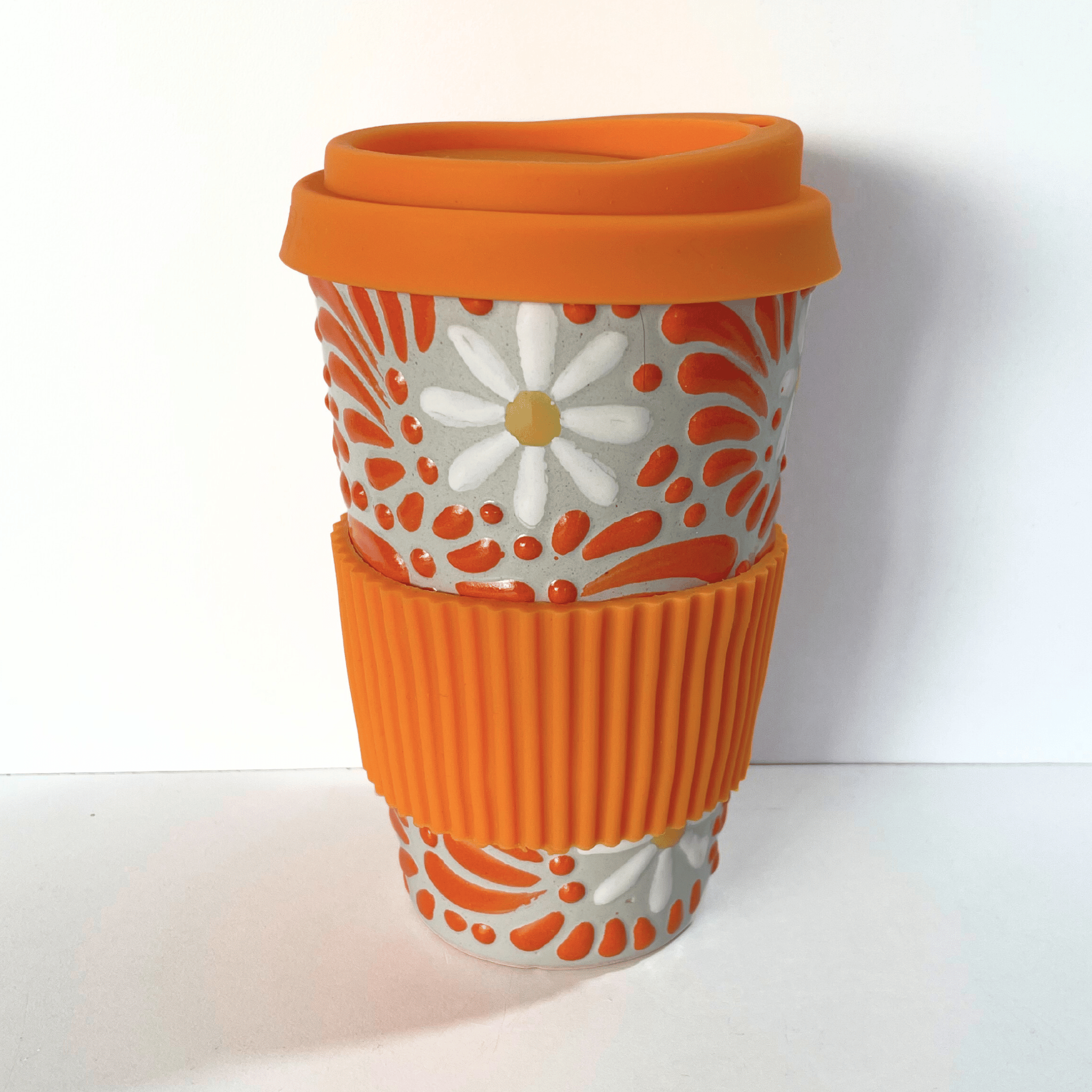 TERMO 15 CM SIN ASA FONDO TRADICIONAL MIK NARANJA MARGARITAS