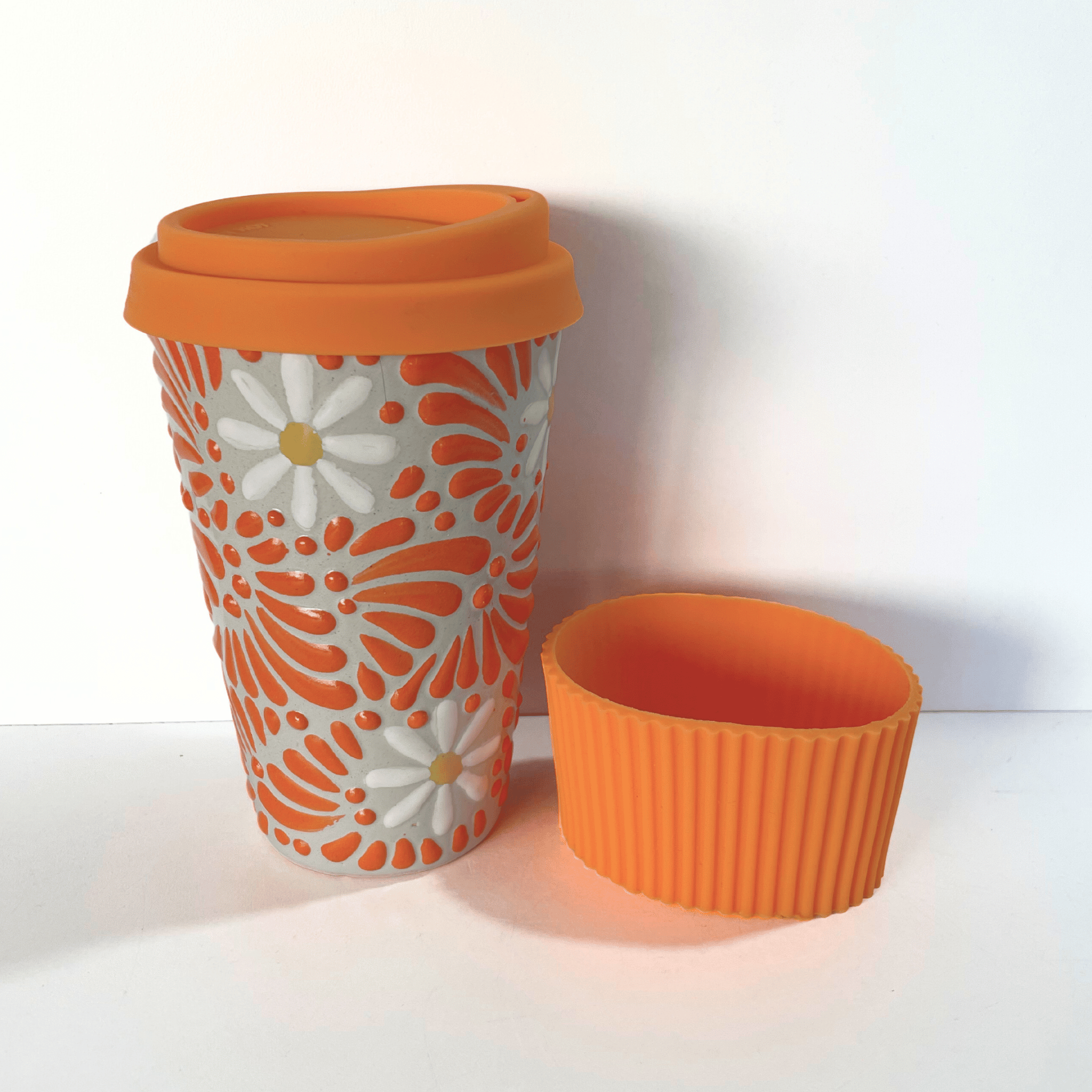 TERMO 15 CM SIN ASA FONDO TRADICIONAL MIK NARANJA MARGARITAS
