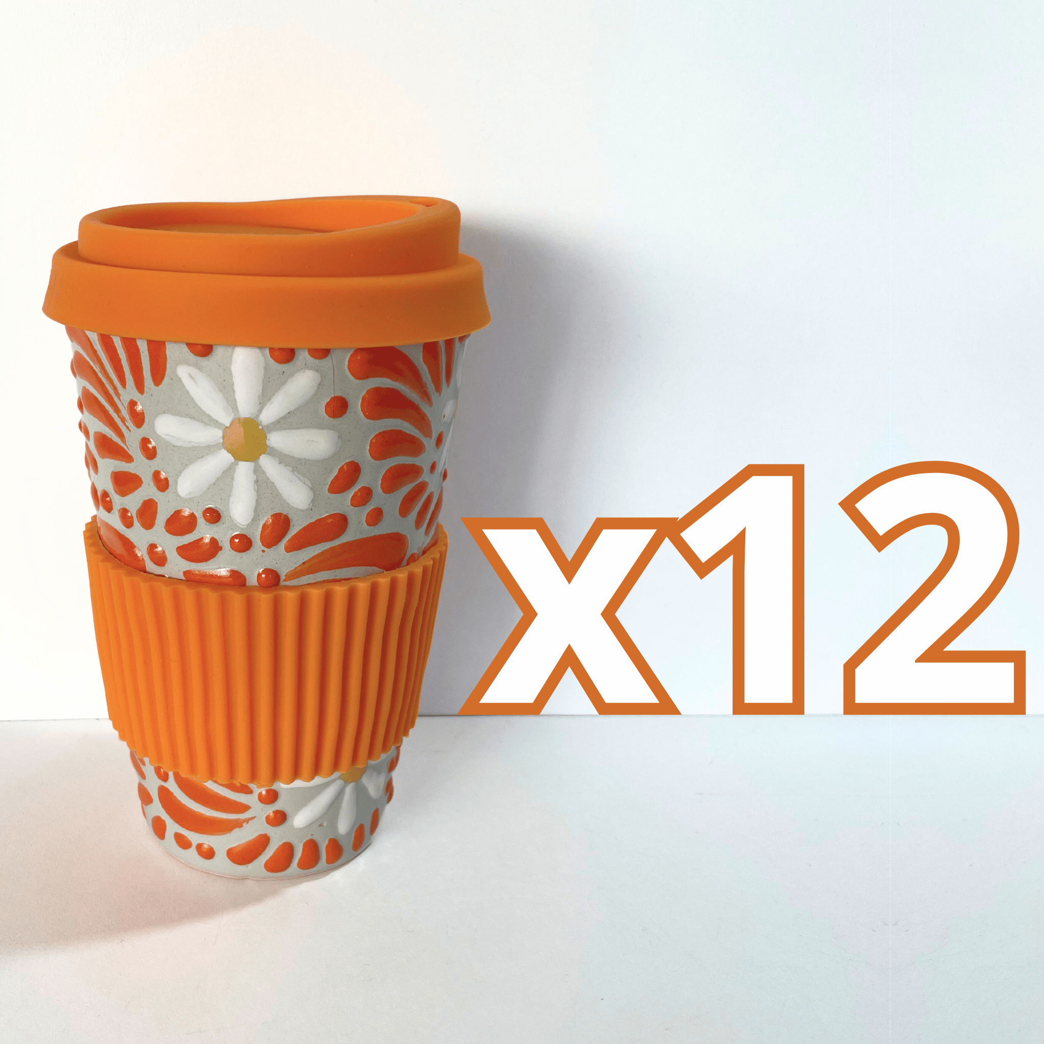 TERMO 15 CM SIN ASA FONDO TRADICIONAL MIK NARANJA MARGARITAS