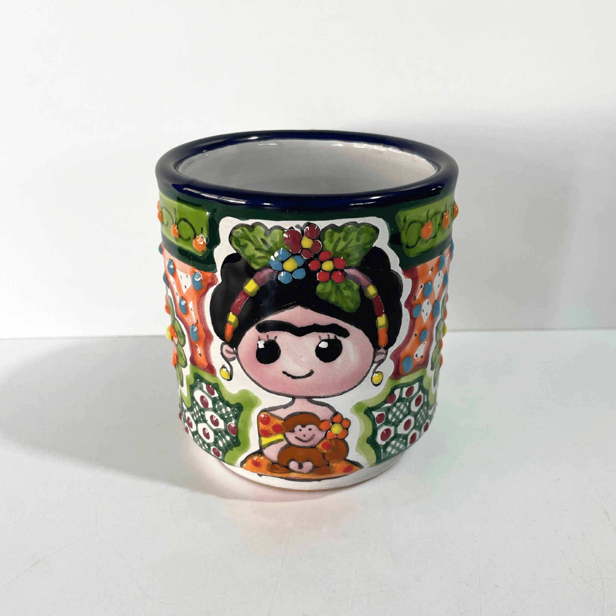 TAZA RECTA ESTANDAR MULTICOLOR MEXICANITA FLORES