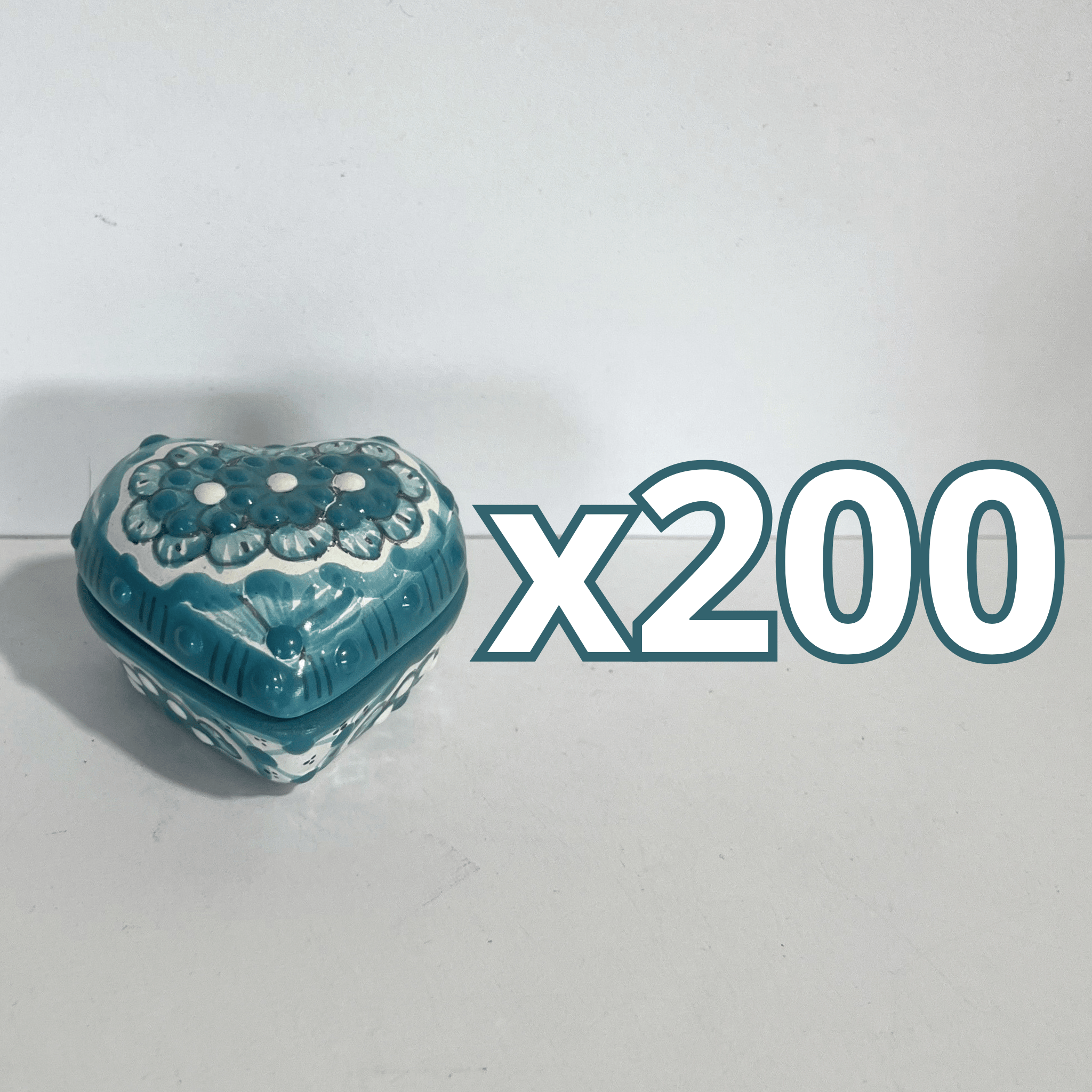 PAQUETE ALHAJERO CHICO FORMA DE CORAZON NO PERSONALIZADO FONDO TRADICIONAL MIK VERDE TURQUESA
