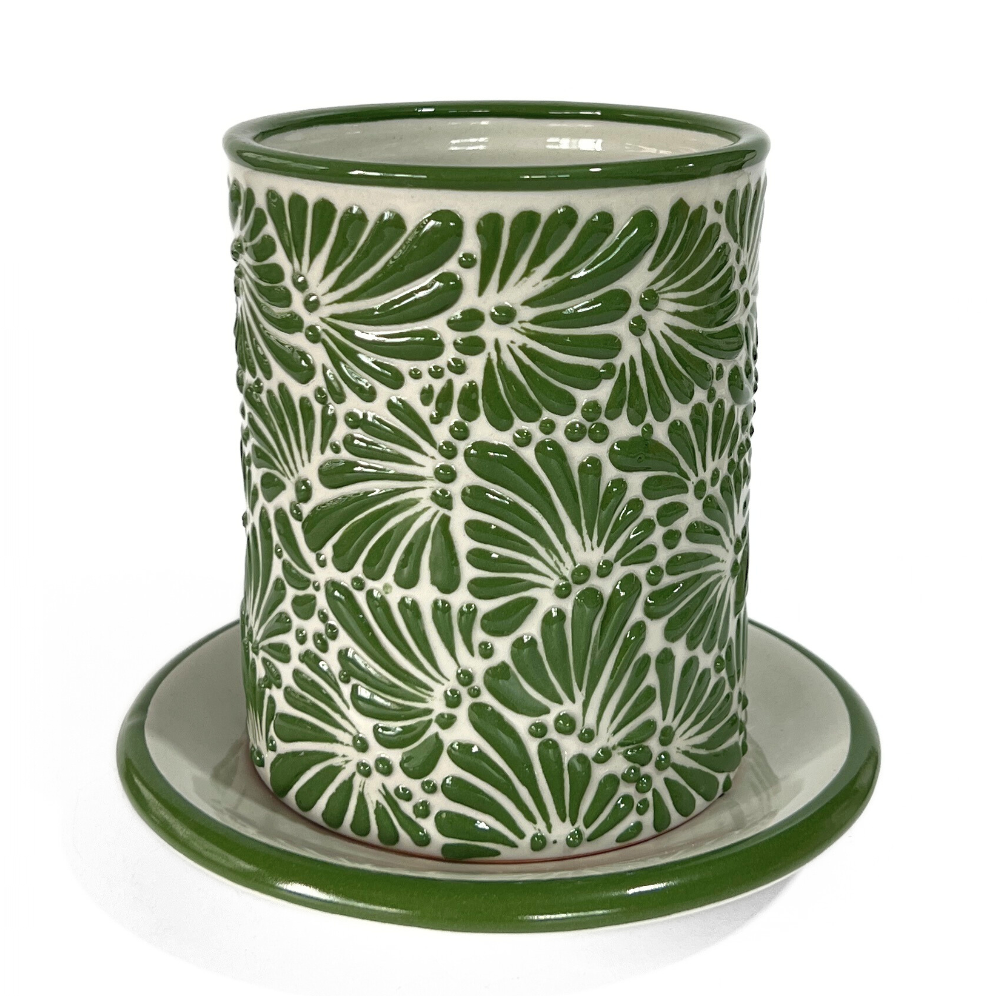 MACETA CILINDRO 15 CM FONDO TRADICIONAL MIK VERDE BANDERA