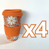 TERMO 15 CM SIN ASA FONDO TRADICIONAL MIK NARANJA MARGARITAS