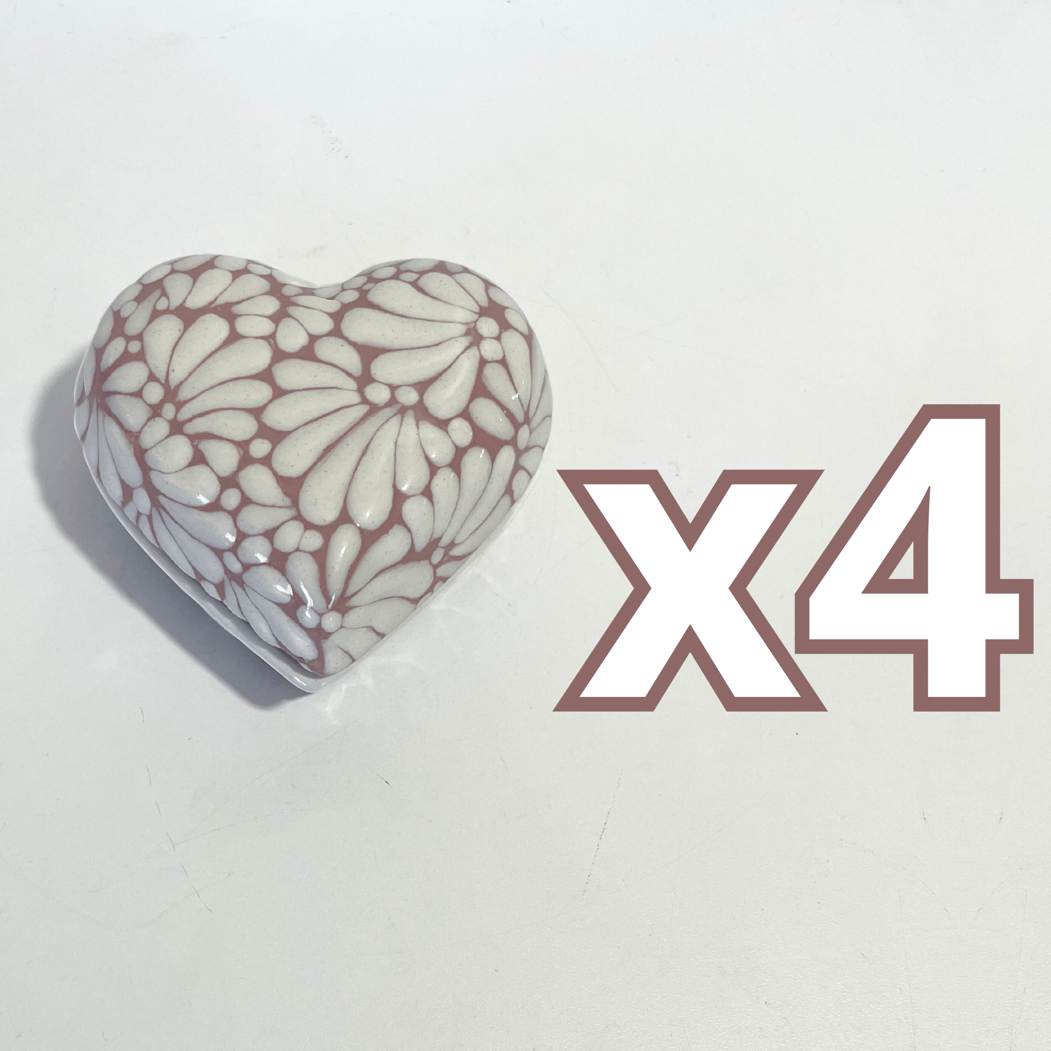 ALHAJERO GRANDE FORMA DE CORAZON FONDO ROSA MIK BLANCO