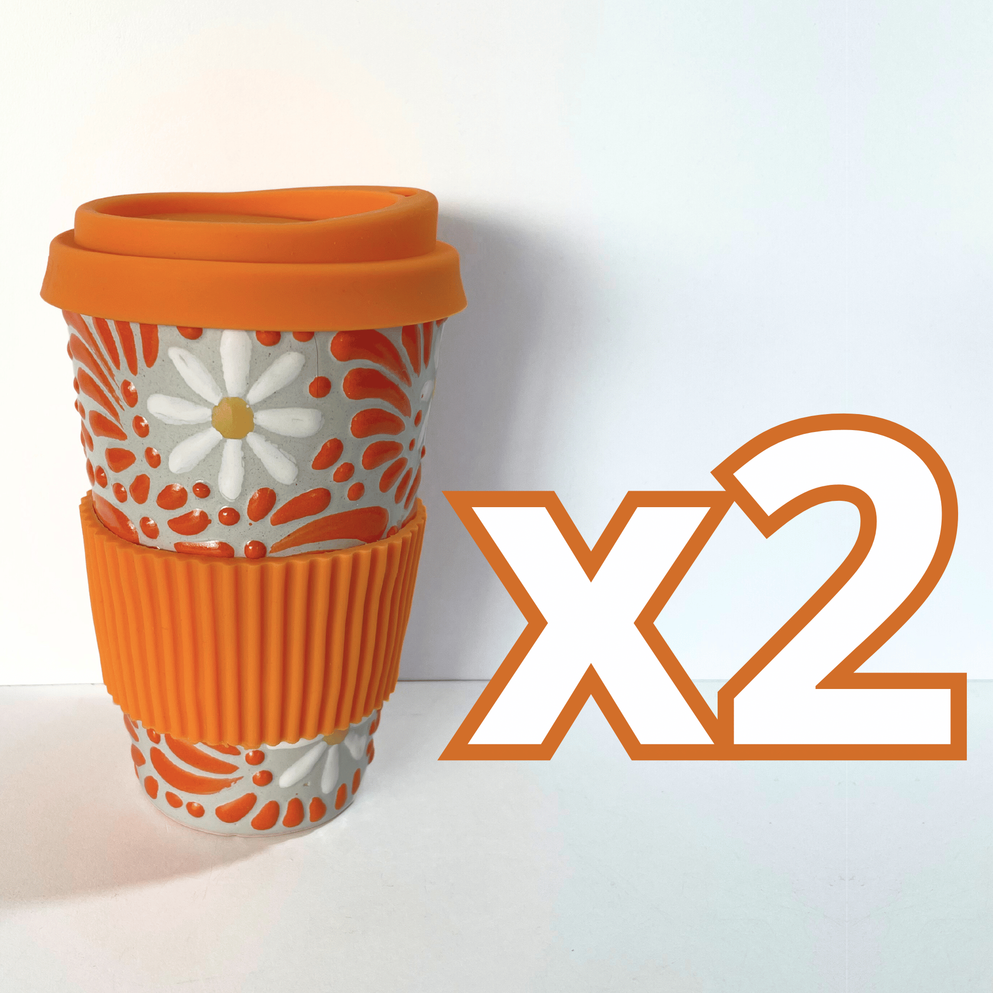 TERMO 15 CM SIN ASA FONDO TRADICIONAL MIK NARANJA MARGARITAS