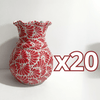 FLORERO ONDAS 20 CM FONDO TRADICIONAL MIK ROJO