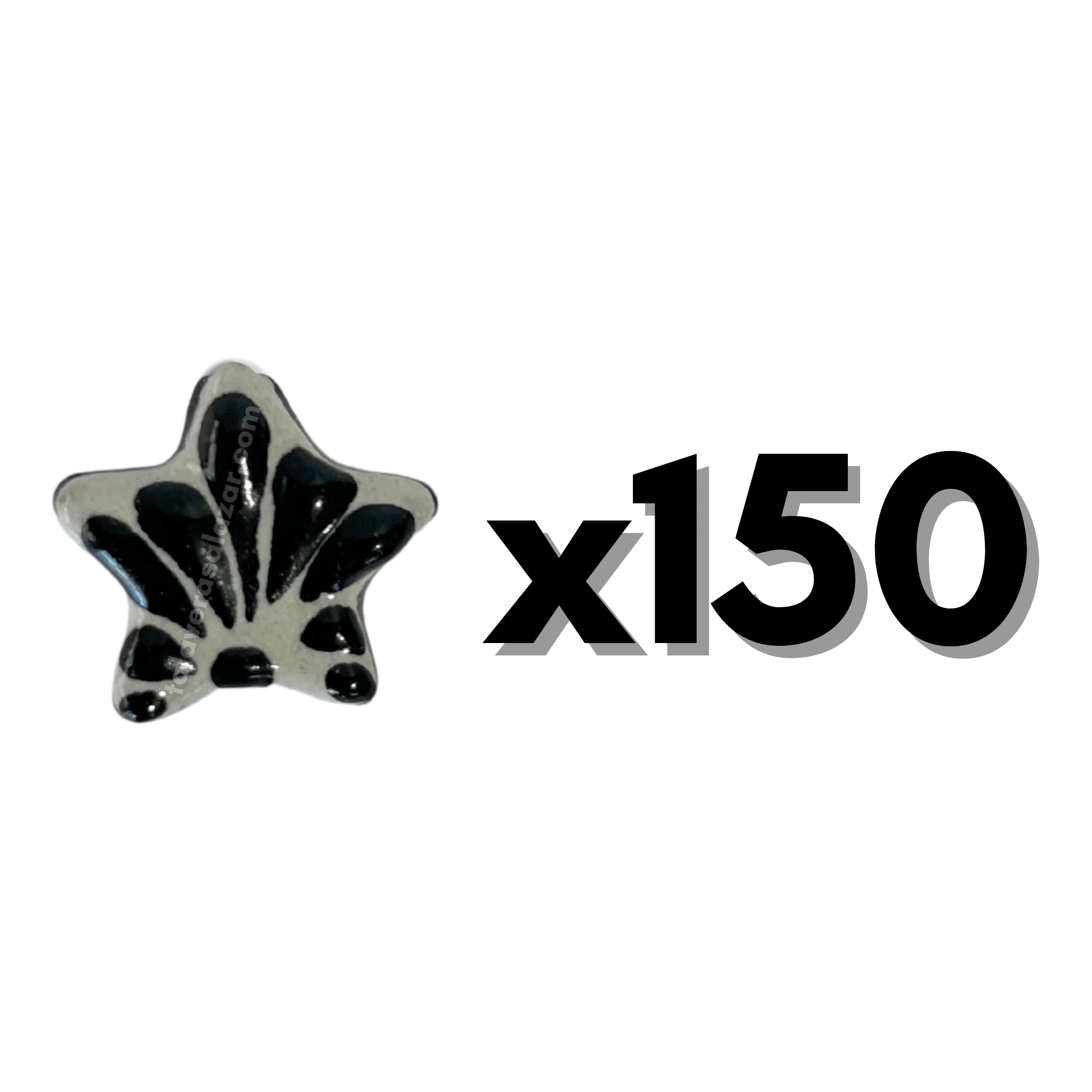 ESTRELLA 5 PICOS 1.7 CM FONDO TRADICIONAL DECORADO NEGRO