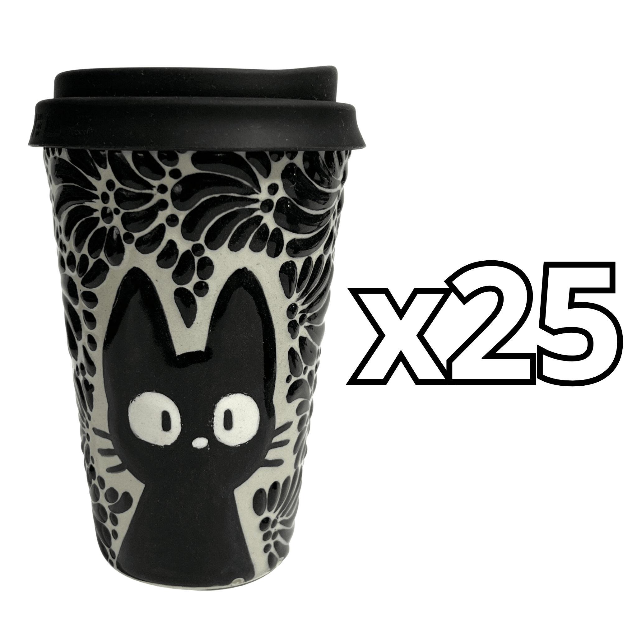 TERMO 15 CM SIN ASA FONDO TRADICIONAL MIK NEGRO GATO NEGRO