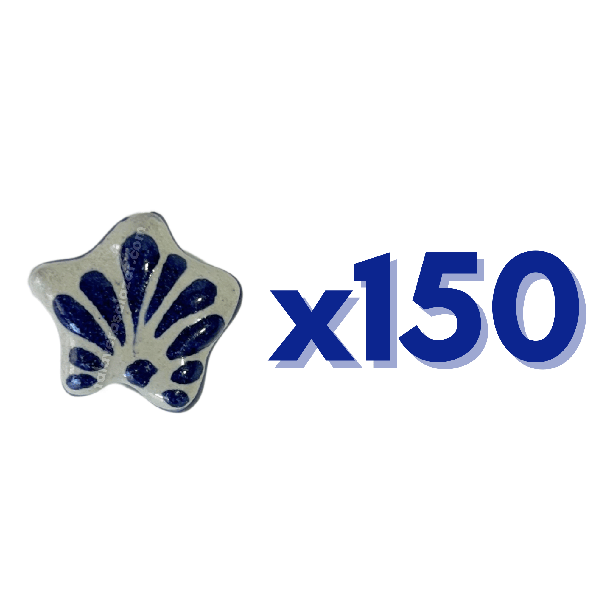 ESTRELLA 5 PICOS 1.7 CM FONDO TRADICIONAL DECORADO AZUL COBALTO