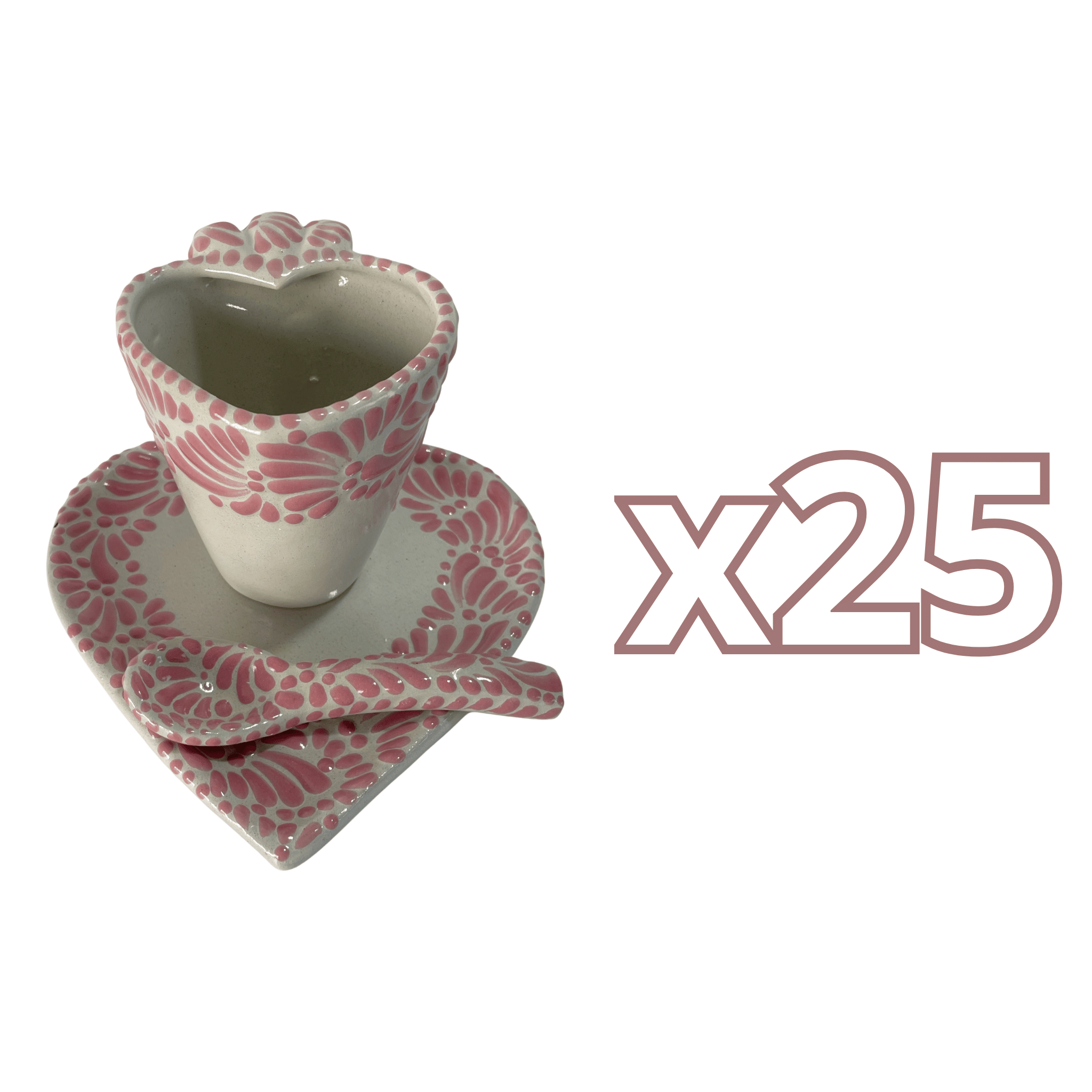 SET 3 PIEZAS FORMA CORAZON FONDO TRADICIONAL MIK CENEFA ROSA