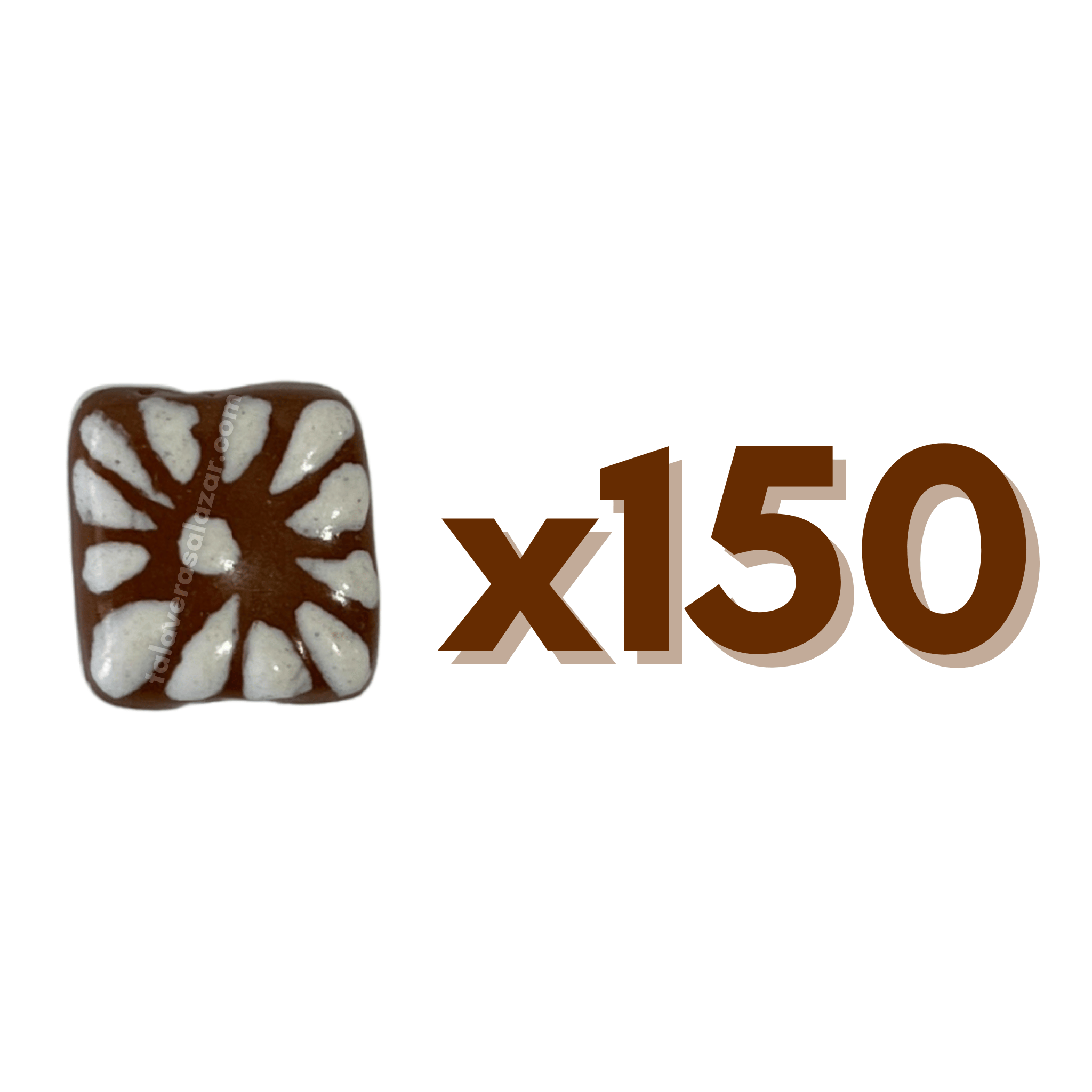 CUADRO PLANO 1.5 CM FONDO CAFE DECORADO BLANCO