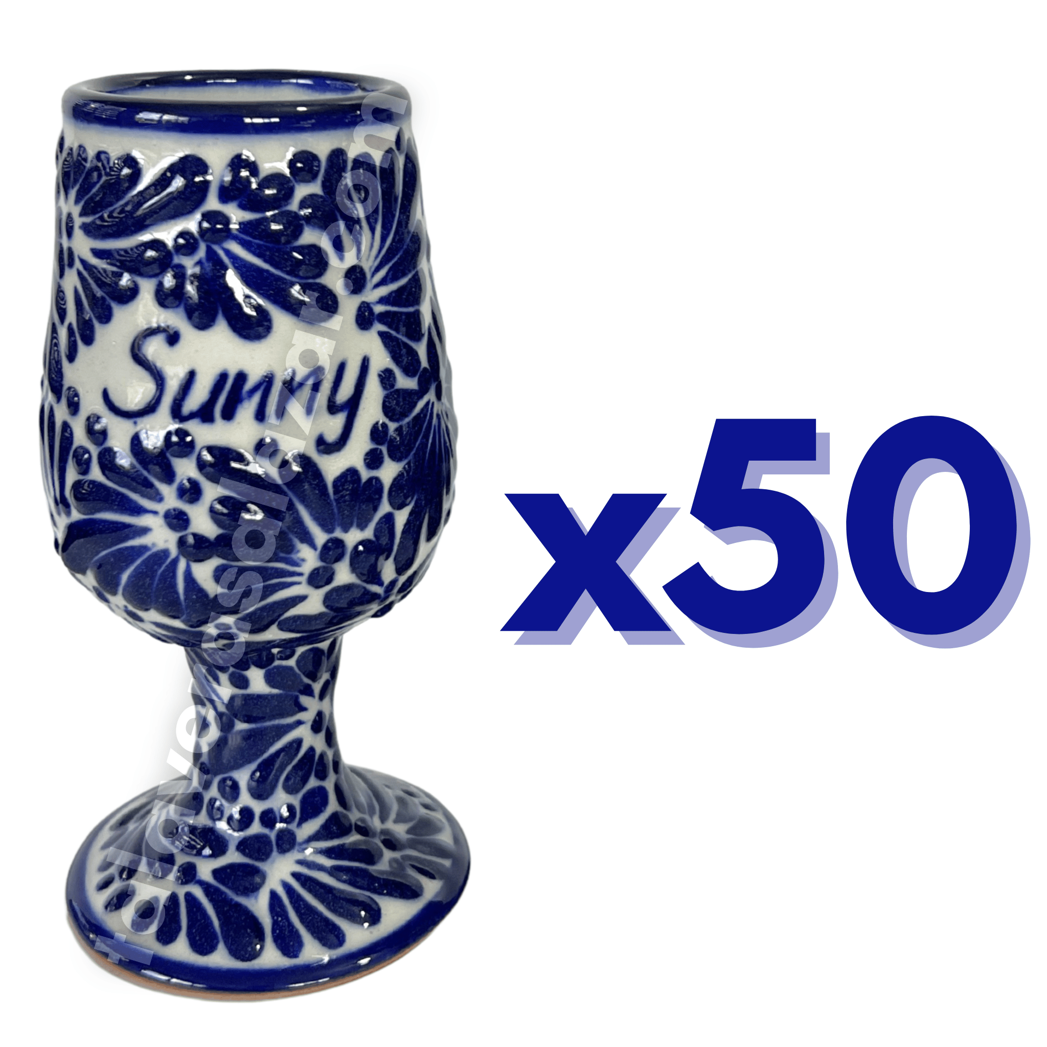 COPAS PARA NOVIOS 8 CARACTERES FONDO TRADICIONAL MIK AZUL COBALTO