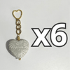 LLAVERO CORAZON GRANDE 7 CM TRIDIMENSIONAL FONDO TRADICIONAL CENEFA BLANCO