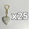LLAVERO CORAZON 5 CM TRIDIMENSIONAL FONDO TRADICIONAL CENEFA BLANCO