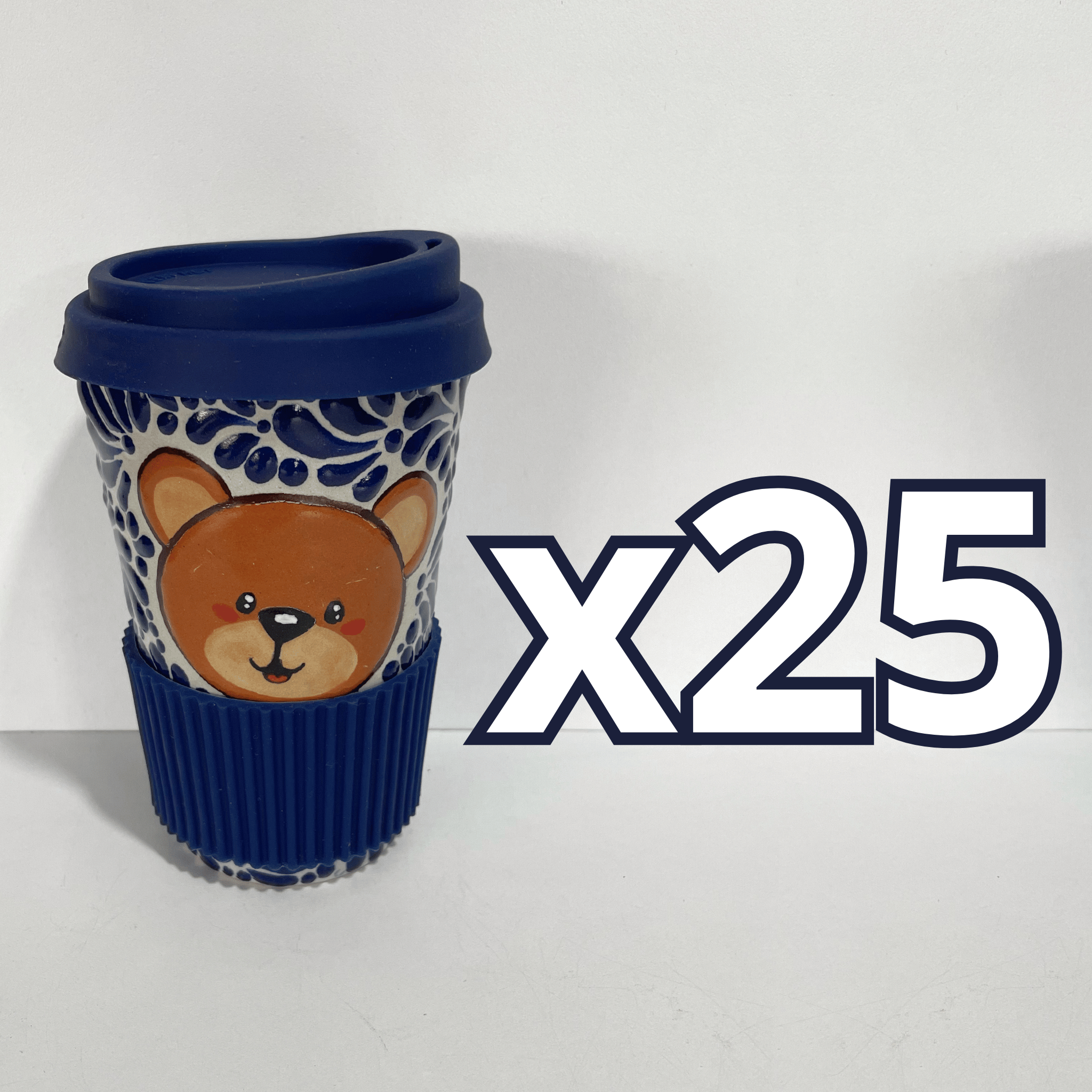 TERMO 15 CM SIN ASA FONDO TRADICIONAL MIK AZUL COBALTO OSITO COMPLETO