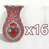 FLORERO ONDAS 30 CM FONDO TRADICIONAL MIK ROJO SAGRADO CORAZON