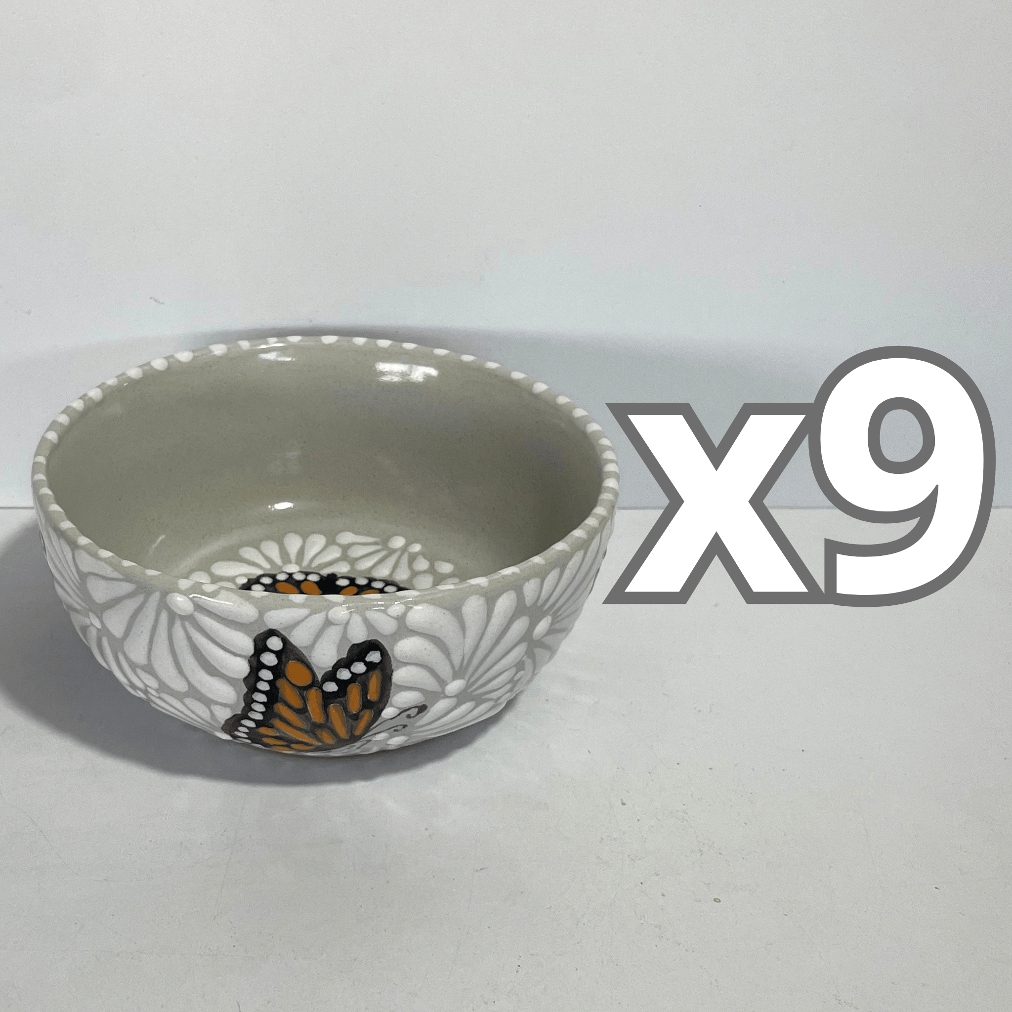 TAZON 15 CM FONDO TRADICIONAL MIK BLANCO MARIPOSAS