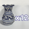 FLORERO ONDAS 25 CM FONDO TRADICIONAL CENEFA AZUL COBALTO