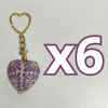 LLAVERO CORAZON INFLADO FONDO TRADICIONAL DECORADO MORADO